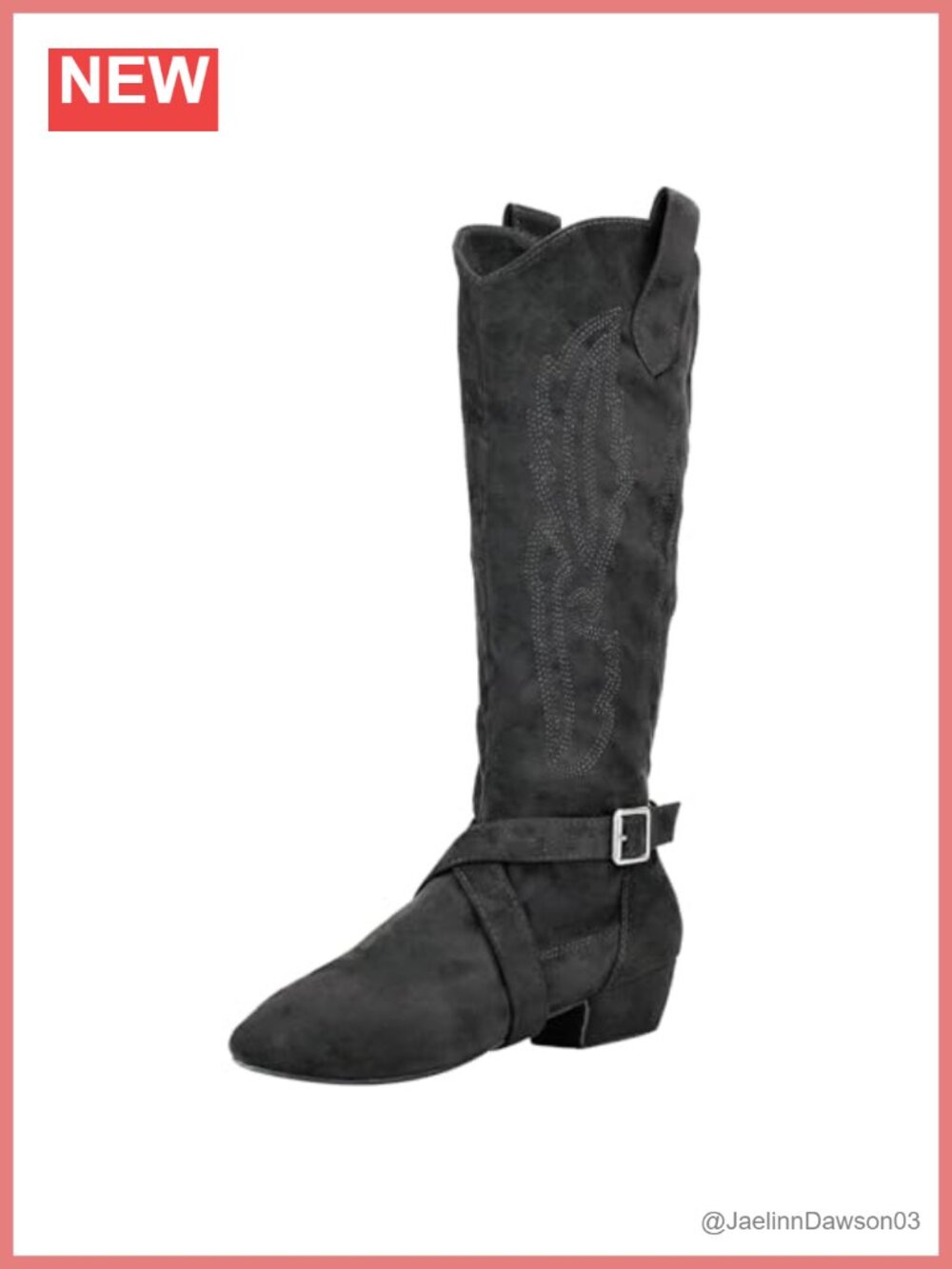 Women's Suede Sole Western Line Dancing Salsa Swing Boots Heels 1.5in